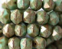 10mm English Cut Czech Glass Beads in opaque sage green color. 0EVE2272 Sold by EV Emporium Co