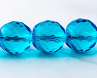 14mm Fire Polished Beads aqua blue color 00EVE810 Sold by EV Emporium Co