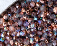  4mm Fire Polished Beads with Acid Etched Finish Copper Rainbow Color 0EVE2583 EV Emporium Co