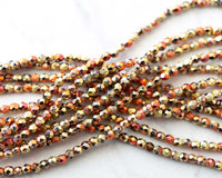 4mm Fire Polished Beads Czech Glass Acid Etched Finish California Gold 0EVE2390 EV Emporium Co