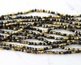 4mm Fire Polished Beads Czech Glass Acid Etched Finish Black and Gold 0EVE2386 EV Emporium Co