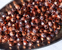 4mm Acid Etched Fire Polished Beads Metallic Copper Sunset Small Spacer Beads 0EVE2724 EV Emporium Co