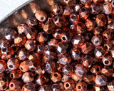 4mm Fire Polished Beads with Acid Etched Finish Bright Copper Color 0EVE2724 EV Emporium Co