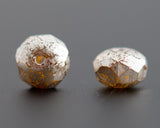 6x8mm Rondelle Beads Mercury Glass Silver Washed Coating Czech Fire Polished Glass 0EVE1454