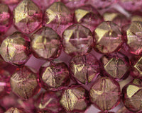 8mm English Cut Czech Glass Beads in Pink Luster. 0EVE1795 Sold by EV Emporium Co