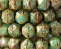 8mm English Cut Czech Glass Beads in opaque green. 0EVE1794 Sold by EV Emporium Co