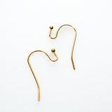 Gold Plated Ear Wires in a Ball Pin Hook Style