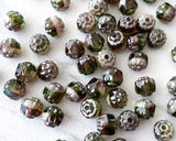 6mm Cathedral Beads Fire Polished Czech Glass Mixed Olive White Cranberry with Silver Edge Rosary Making Christmas Colors 0EVE1438