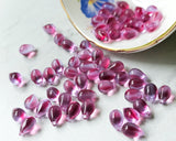 6x9mm Side Drilled Teardrops Lilac and Rosewater Czech Glass Smooth Pressed Glass Drop Bead 0EVE2717