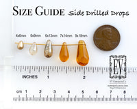 6x9mm Side Drilled Teardrops Transparent Pink Glass Smooth Pressed Glass Drop Bead 0EVE1430