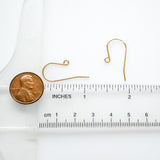 Size guide for gold plated 304 stainless steel n-shaped earring hooks.