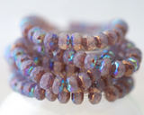 3x5mm Rondelle Beads Pale Thistle Purple Rainbow Glass Fire Polished Spacer Beads 0EVE1728