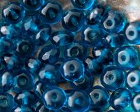 3x5mm Rondelle Beads Capri Blue Czech Glass Fire Polished Spacer Beads 0EVE2009