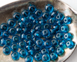 3x5mm Rondelle Beads Capri Blue Czech Glass Fire Polished Spacer Beads 0EVE2009