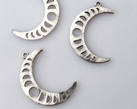 Moon Phase Pendants Large Antique Silver Moons 0EVE2765-10