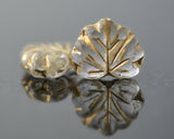 Maple Leaf Beads Clear with Gold Inlay 11x13mm Center Drilled Czech Glass Beads 0EVE1406