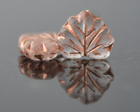 Maple Leaf Beads Clear with Rose Gold Inlay 11x13mm Center Drilled Czech Glass Beads 0EVE1407