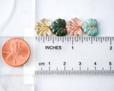 Maple Leaf Beads Pastel Mint Green with Gold Inlay 10x13mm Center Drilled Czech Glass Beads 0EVE1751