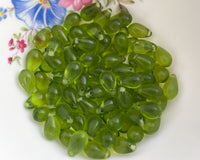 6x9mm Olive Green Green Side Drilled Teardrop Czech Glass Smooth Pressed Glass Drop Bead 0EVE2745