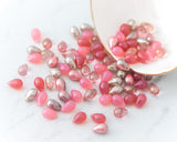 6x9mm Side Drilled Teardrops Mixed Lot "Pink Perfection" Pink Glass Smooth Pressed Glass Drop Bead Buy Bulk 0EVEML22