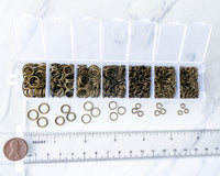 Jump Rings Bulk Antique Bronze Mixed Lot 1490 Piece 4mm 5mm 7mm 8mm 9mm Split Jump Rings Jewelry Findings Assorted Size IESE-MLFI-ABM