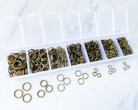 Jump Rings Bulk Antique Bronze Mixed Lot 1490 Piece 4mm 5mm 7mm 8mm 9mm Split Jump Rings Jewelry Findings Assorted Size IESE-MLFI-ABM