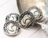 Moon Bracelet Connectors Silver 2 Hole Round Crescent Moon and Trees Boho Jewelry Connectors Findings IESE-ZZZ22CR-ASM-4