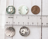 Moon Bracelet Connectors Silver 2 Hole Round Crescent Moon and Trees Boho Jewelry Connectors Findings IESE-ZZZ22CR-ASM-4