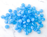 6x8mm Rondelle Beads Blue Skies Light Blue and White Czech Glass Fire Polished Beads 0EVE1416