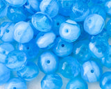 6x8mm Rondelle Beads Blue Skies Light Blue and White Czech Glass Fire Polished Beads 0EVE1416