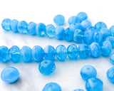 6x8mm Rondelle Beads Blue Skies Light Blue and White Czech Glass Fire Polished Beads 0EVE1416