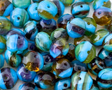 6x8mm Rondelle Beads Colorful Mixed Blue Green Topaz Purple Czech Glass Fire Polished Beads 0EVE1421