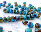 6x8mm Rondelle Beads Colorful Mixed Blue Green Topaz Purple Czech Glass Fire Polished Beads 0EVE1421