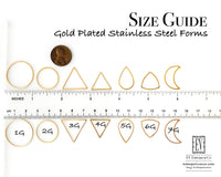 304 Stainless Steel Circle Gold Plated Connectors 20mm Lightweight Frame Brick Stitch Earring Round Base Seed Bead Wire Wrap #2G - 10 Pieces 0EVE2761