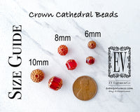 10mm Siam Red Crown Cathedral Beads with Gold Edge 0EVE1547