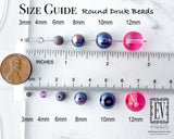 Speckled Egg Beads 6mm Round Druk Bead Matte Pastel Purple Thistle with Black Speckles 0EVE1990