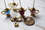 3D Teapot Bead Caps Antique Gold Tea Infuser Charms 00EVE490