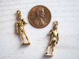 24k Gold Plated Statue of David Art History Pendant Replica Statue Jewelry Making Charm Made in USA 0EVE1098