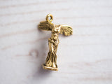 24k Gold Winged Victory of Samothrace Unique Art History Pendant Winged Nike Charm for Jewelry 3D Art Statue Sculpture 0EVE1091