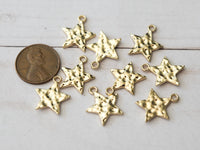 Gold Star Charms Hammered Metal Texture 00EVE479