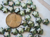 8mm Small Glass Star Beads Green Pressed Glass Beads Christmas Crafts and Jewelry 00EVE815