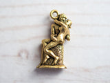 24k Gold Plated Art History Charm Pendant Statue Replica Rodin The Kiss Famous Statue Replica 0EVE1094