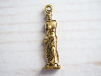 24k Gold Plated Greek Goddess Venus De Milo 3D Statue Replica Art History Charm Made in USA Cadmium & Lead Free 0EVE1090