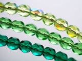 "Green Goodness" Green Czech Fire Polished Glass Beads Mixed Lot 6mm & 8mm Bead Soup Bulk Buy 0EVEML16