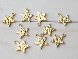 Gold Star Charms Hammered Metal Texture 00EVE479