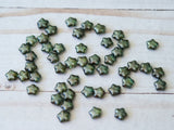 8mm Small Glass Star Beads Green Pressed Glass Beads Christmas Crafts and Jewelry 00EVE815