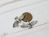 Bird Charms 3D Antique Silver Small Detailed on Both Sides Metal Flying Birds Silver Eagle Charms 00EVE719