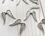 Fairy Wings or Guardian Angel Wings Spacer Beads Large Silver Metal Spacer Beads 0EVE1025