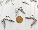 Fairy Wings or Guardian Angel Wings Spacer Beads Large Silver Metal Spacer Beads 0EVE1025