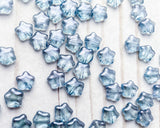 8mm Light Blue Pressed Glass Star Beads 0EVE1033